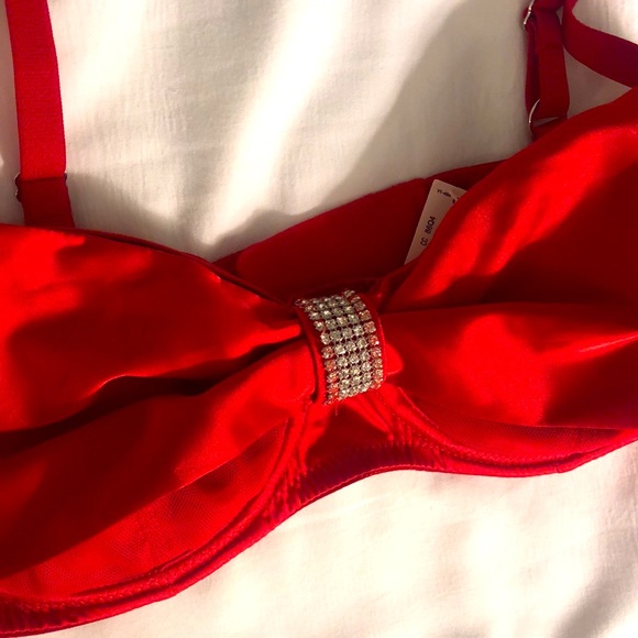 Victoria’s Secret Wicked Unlined Sheer Mesh & Bow Balconette Bra 34C NWT - Picture 4 of 6